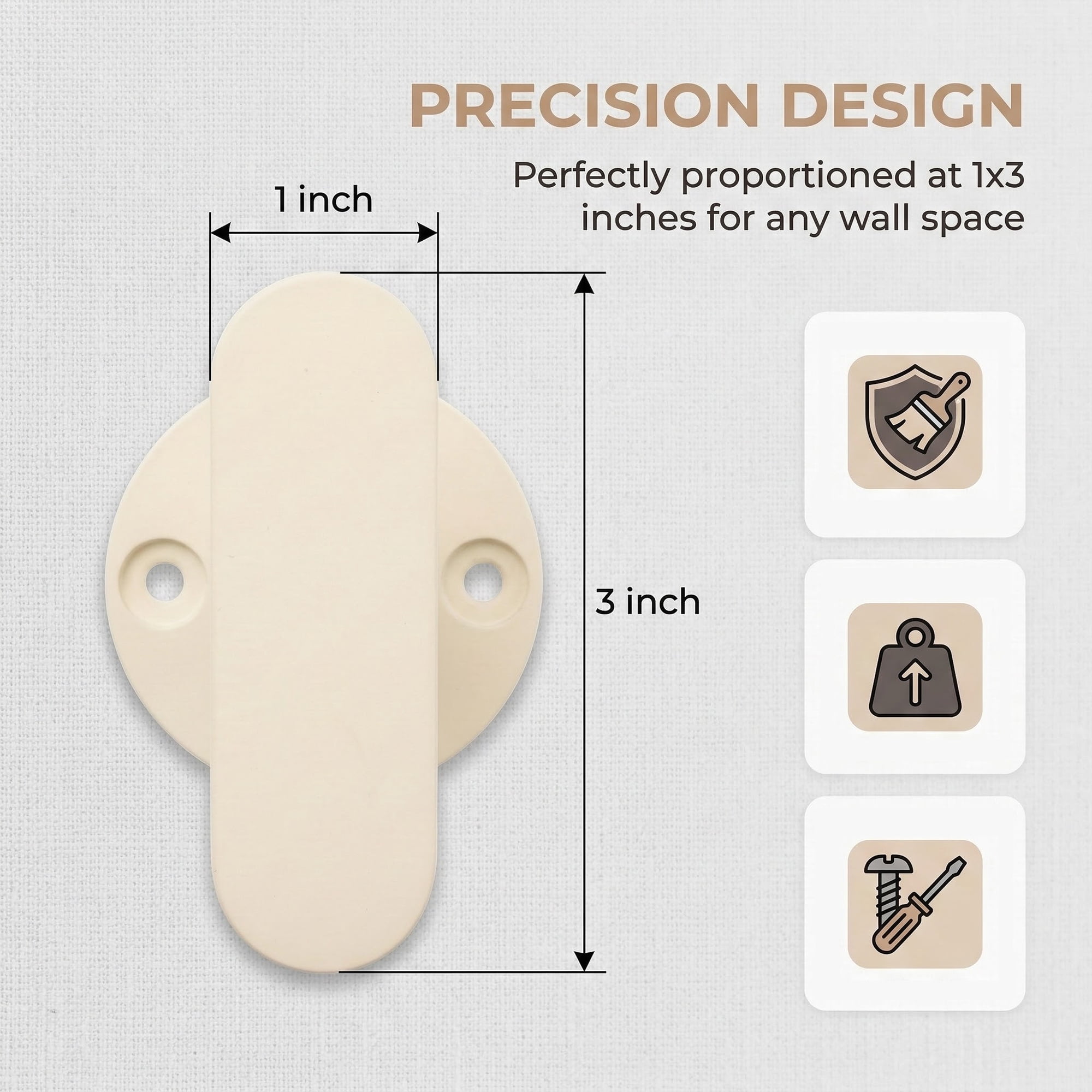 Unique Bargains Coat Rack Wall Mount Aluminum Single 6 Hooks Hat Rack for Entryway White