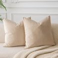 thumbnail image 1 of Chenchen Couch Pillow Covers Set of 2 Decorative Velvet 20x20 inch Throw Pillow Covers Cases for Modern Farmhouse Home Decor Soft Cushion Covers Cases with Hidden Zipper for Sofa Bed,Khaki, 1 of 1