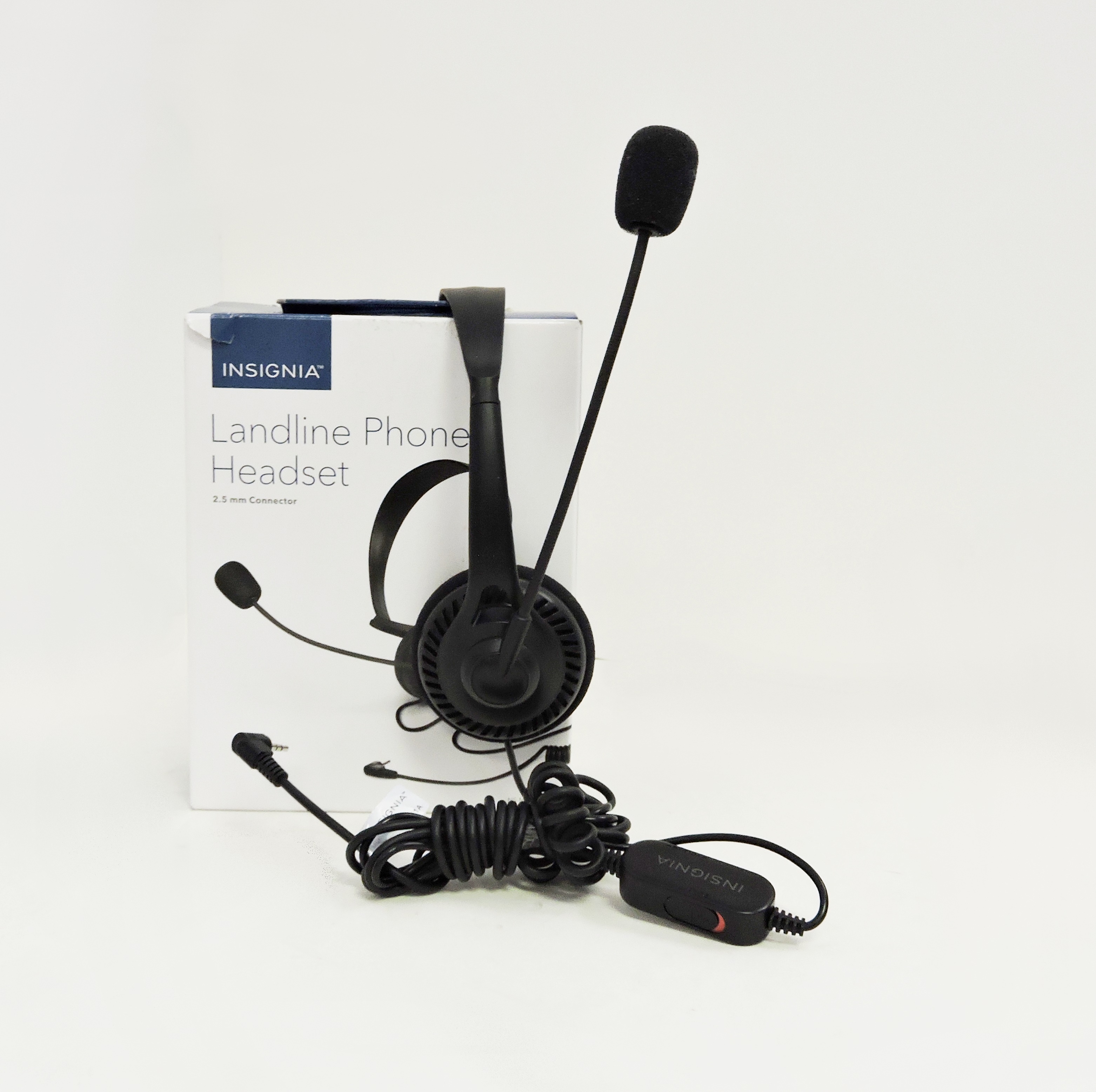 USED Insignia NSMCHM25PB 2.5mm Landline Phone Headset
