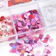 thumbnail image 5 of ZHAOCHENG Pegatinas para decoración de uñas con forma de corazón en 3D, calcomanías con purpurina, lentejuelas para uñas con forma de corazón, suministros para uñas con láser, copos brillantes para uñ, 5 of 5