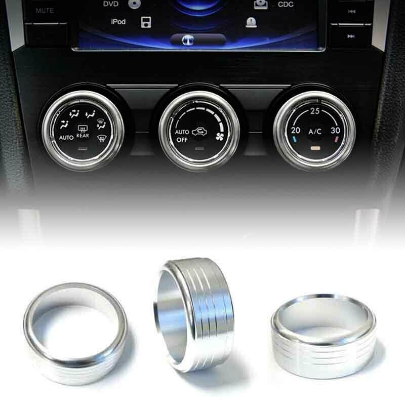 3pcs Red Anodized Aluminum AC Climate Control Knob Ring Covers For 2013
