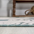 thumbnail image 6 of JONATHAN Y HAWAII 2 x 8 Runner Rug, Tobago Two-Tone Monstera Leaf - Blue/Ivory, HWC100C-28, 6 of 10