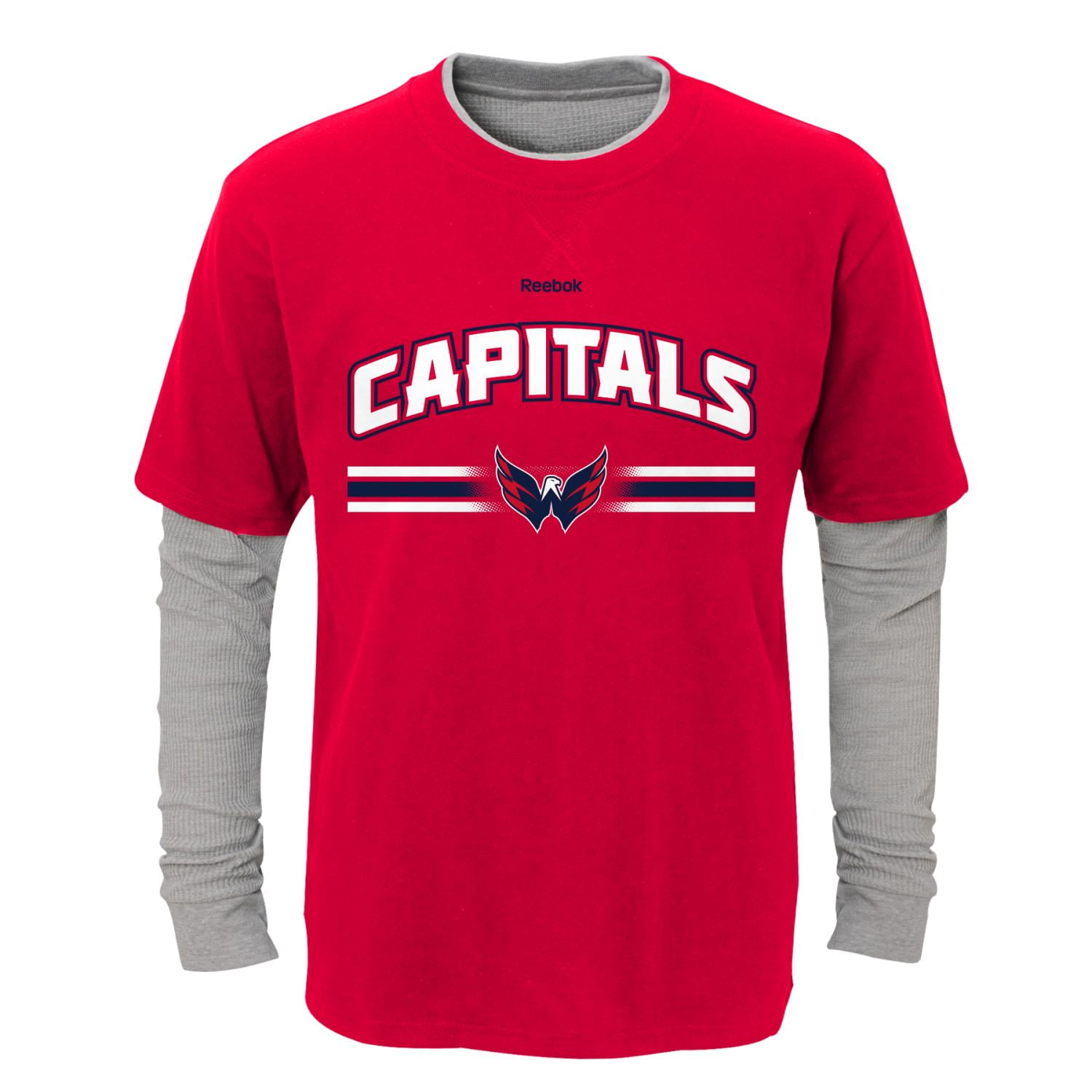 Washington Capitals Youth NHL "Bleachers" L S Faux Layer Thermal Shirt by Outerstuff