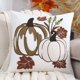 thumbnail image 1 of HaoXun Halloween Embroidered Pumpkin Pillow Cover - Premium Linen Cushion for Sofa, Living Room Decor, 17.71x17.71 Inch, 1 of 6