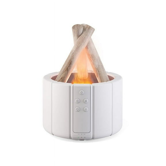 Humidifier, Small Humidifier, Flame Fire Diffuser,250ml Bonfire Aromatherapy Oil Diffuser,for Home,Bedroom,Office, Remote Control, Auto Shut-Off, Night Light, Gift,White