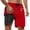 Red, variant on Kcolen Men Swim Trunks 5 Inch Inseam Gradient Stretch Men Swim Shorts Loose Swimming Trunks Liner Compression Beach Summer Swimwear
