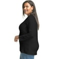 thumbnail image 2 of Hanes Women's Long Sleeve Scoop-Neck Cotton T-Shirt (Plus Size) Ebony 3X, 2 of 3