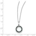 thumbnail image 4 of FB Jewels Sterling Silver Rhod Plated Blue and White Diamond Circle Pendant Necklace, 4 of 5