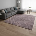 thumbnail image 2 of HomeRoots 671028 8 x 10 ft. Mauve & Plum Striped Washable Machine Made Rectangle Area Rug with UV Protection, 2 of 9