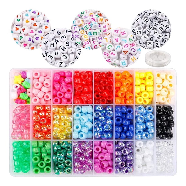 de de semillas para bricolaje, , acrílico de 24 colores con caja organizadora, pequeñas 1900 piezas de artesanales para