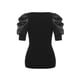 thumbnail image 4 of VISgogo Tops de punto para mujer, manga corta abullonada, cuello profundo, color sólido, fiesta en la calle, camisa envuelta de verano VISgogo moda, 4 of 9