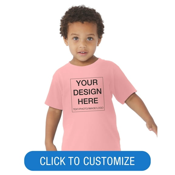 BELLA CANVAS Toddler Short Sleeve Personalized T-Shirt, Create your own Designs, Pink, 4T, Unisex
