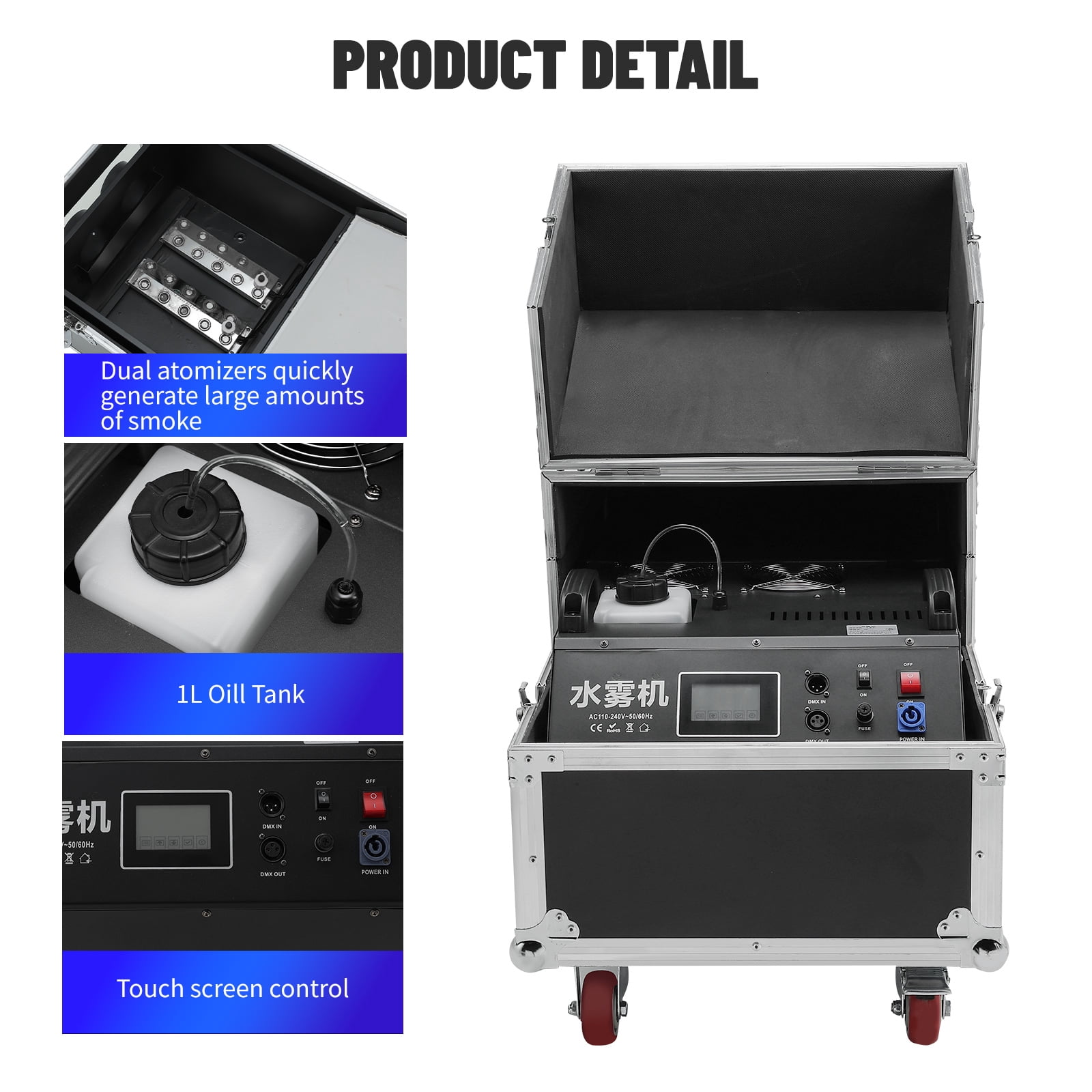2000W Low Lying Fog Machine, Fog Machine with DMX Remote Control Professional fog machine Water Based Fog Machine, Perfect for Wedding, Halloween, Party and Smoke Stage Effect