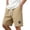 Khaki |#1, variant on Mens Casual Shorts Cotton Drawstring 9 inch Waffle Shorts Stretch Elastic Waist Summer Beach Lounge Sweat Shorts Navy 2XL