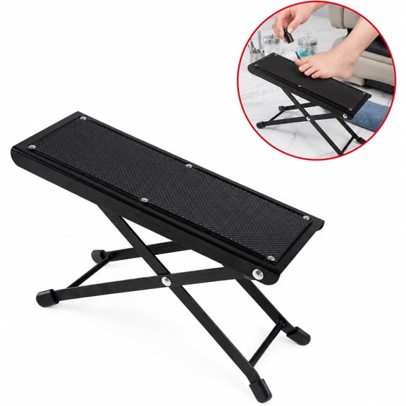 Height Adjustable Foldable Pedal Footrest 9.84*3.74 houyihao Portable Footrest Foldable Designs with Non-Slip Top for Office Home Pedicure Foot Rest Stand