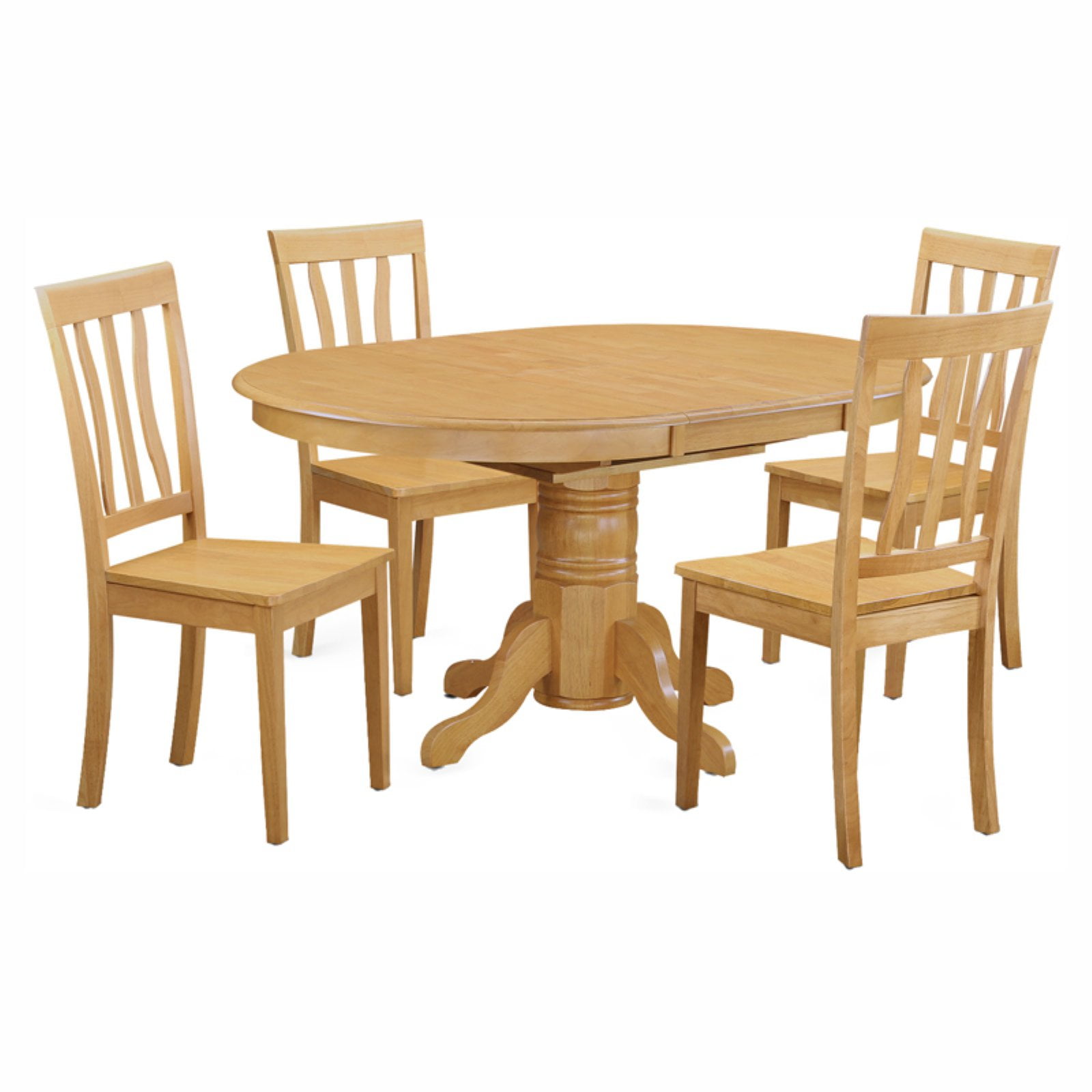 East West Furniture Avon 5 Piece Pedestal Oval Dining Table Set with