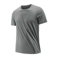 thumbnail image 1 of Men's Summer Solid Color Ice Silk Round Neck Quick Drying T-Shirt - Lightweight and Stylish, 1 of 8