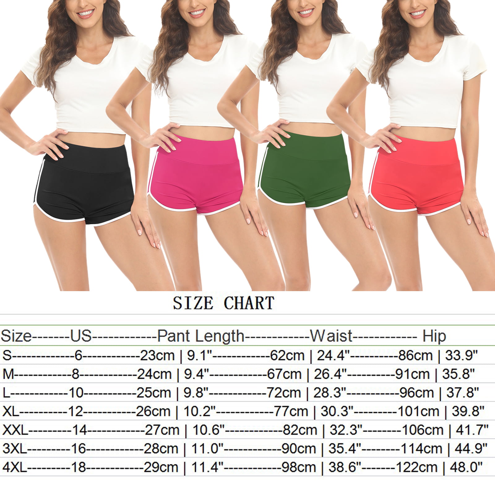 WBQ Yoga Sports Shorts for Women High Waisted Workout Booty