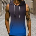 thumbnail image 2 of Mens Tank Top Drawstring Gradient Color Hooded Tank Shirts Casual Loose Muscle Workout Pullover Trendy Clothes, 2 of 5