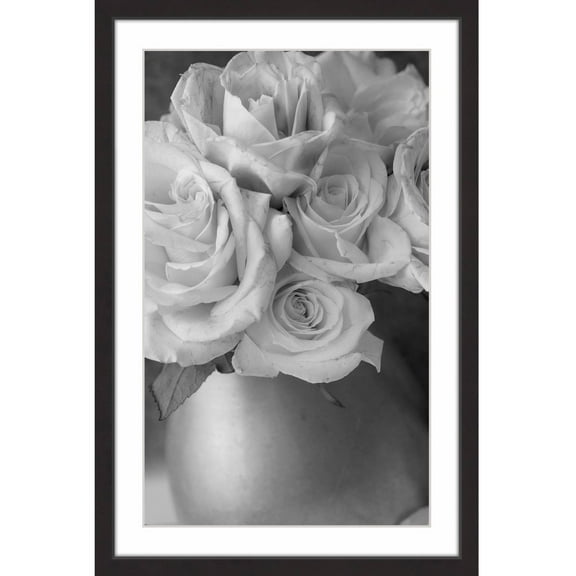 "Country Bouquet in Grey" Framed Painting Print