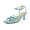Sky Blue, variant on XYD Women Kitten Low Heel Sandals Bowknots Square Open Toe Ankle Strap Summer Casual Dress Shoes Size 7 Orange
