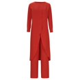 thumbnail image 3 of Women Solid Long Sleeve Set Wide Leg Pants Set Irregular Fashion Casual Two Piece Set Jumpsuit Dressy Designer Suits for Women Party Wear Suit Suit Puddle Pants Women Women Tracksuit Womens Wedding, 3 of 3