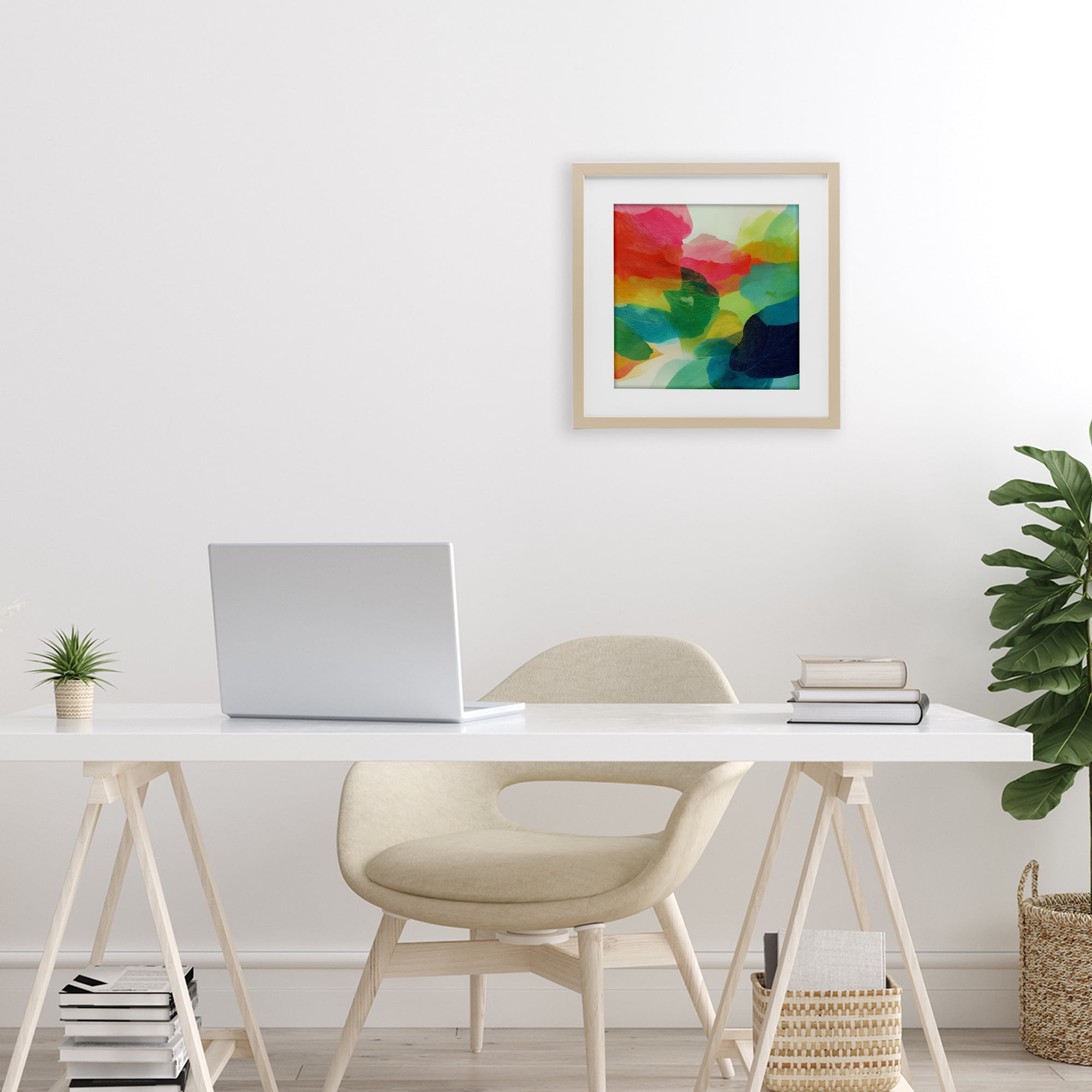 Stupell Industries Vivid Flowing Color Field Birch Framed Print Under Glass, design by Chromatic Storm Studio