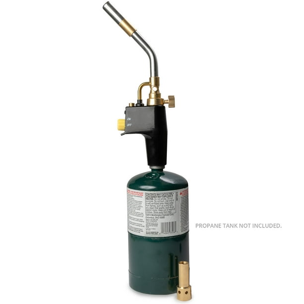 Biltek Propane Air MAPP Torch Kit w 3 Nozzles 360 Degree Swirl Adjustable Flame Ignition Switch Soldering Welding Brazing BBQ Plumbing and