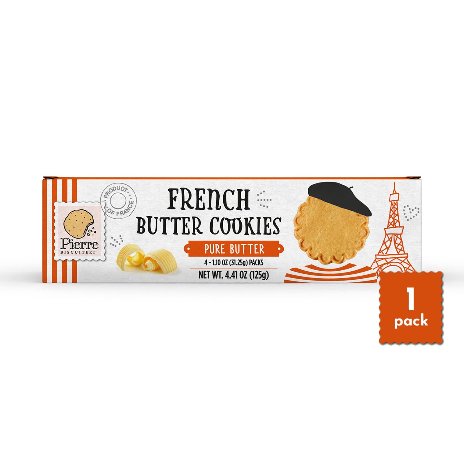 Pierre Biscuiterie French Butter Cookies 22 Butter 4.41 Ounce (Pack of