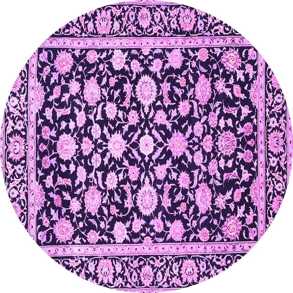 Ahgly Company Indoor Round Persian Purple Traditional Area Rugs, 3' Round