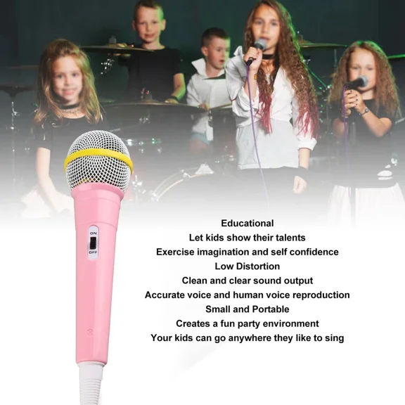 Kids Karaoke Wired Microphone For Singing Portable Dynamic Mic With 3.5Mm Jack