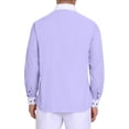 thumbnail image 3 of Camisas de vestir formales de manga larga con cuello de colores contrastantes para hombres INSPIRE CHIC XL púrpura, 3 of 5