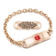 thumbnail image 1 of MedicEngraved Rose Gold Stainless Steel Custom Medical Alert Bracelet - 5mm Oval Link, 1 of 7