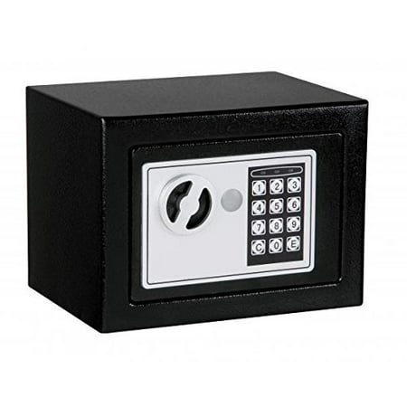 NEW Small Black Digital Electronic Safe Box Keypad Lock Home Office Hotel Gun 17, Opens with digital PIN or included override key. Hidden lock with two keys By Best Security Ship from (Best Black Gun Finish)