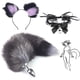 thumbnail image 2 of Silver Conjunto de disfraz de Cosplay para oreja de gato, aro de pelo de felpa metálica, tapón trasero extraíble, 2 of 5