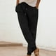 thumbnail image 2 of Pantalones de mujer con cintura elástica de colores: diseño informal con bolsillos, tejido de poliéster, corte holgado, ropa de verano, tallas S-XXXL., 2 of 5