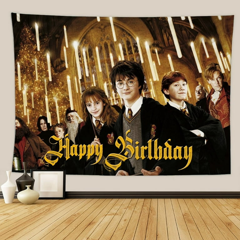 Harry Potter Happy Birthday Backdrop Photography Background Cake Table  Supplies Party Decoration