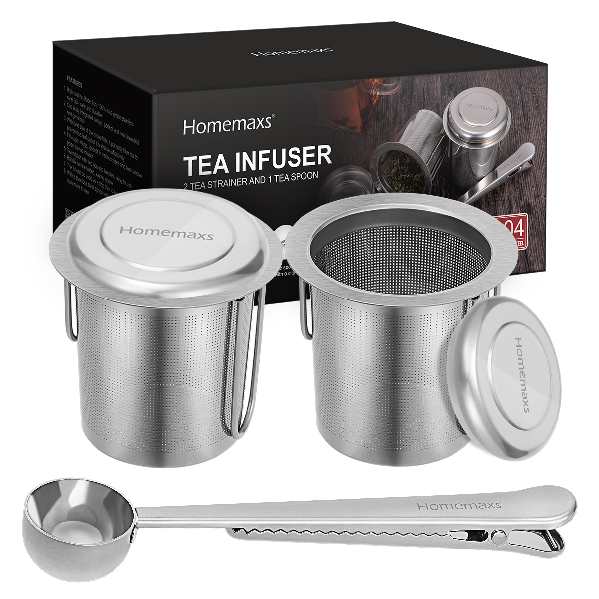 HOMEMAXS Extra Fine Stainless Steel Tea Infuser Mesh Strainer Large Capacity Filter for Infusing