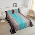 thumbnail image 5 of Erosebridal Teal And Brown Bedding Set Geometric Silver Striped Full Size Comforter Set For Men Gradient Turquoise Brown Down Comforter Aesthetics Quilt Set 1 Pillow Case Room Decor, 5 of 6