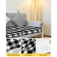 thumbnail image 4 of Black White Plaid Couch Cushion Covers Stretch, Washable Sofa Seat Covers Individual Seat Cushion Sofa Slipcovers Gradient Geometric Buffalo Checkered Couch Cover Furniture Protector S-2PCS, 4 of 7