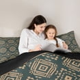 thumbnail image 5 of Feelyou Green Hippie Aztec Queen Comforter Set for Women, Tribal Triangle Abstract Bedding Sets, Vintage Bohemian Style Reversible Bedding Comforter Set, Microfiber Bedroom Decor, 3pcs, 5 of 8