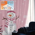 thumbnail image 5 of Pink Christmas Blackout Curtains for Bedroom/Living Room, Pinch Pleated Black Out Curtains, Winter Snowman Xmas Pine Tree Snowy Room Darkening Window Drapes with Hooks 2 Panels, 39"x70", 5 of 8