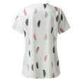 thumbnail image 2 of Gibobby Camiseta de manga corta para mujer Camisetas trabajo unificadas enfermería con estampado flores y cuello en V manga corta para mujer verano(Blanco,CH), 2 of 3