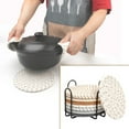 thumbnail image 3 of 1 Set Coaster Absorbent Durable Scratch-resistant Placemat with Holder for Home Dining Table Decoration 8pcs, 3 of 12