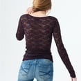 thumbnail image 2 of Aeropostale Womens Lace Pullover Blouse, Purple, Juniors, Small, 2 of 2