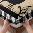 thumbnail image 3 of Twin Sze Fitted Sheet Set - Christmas Elk 2 Piece Bedding Sets 16" Deep Pocket Fitted Sheet with 1 Pillowcase, Xmas Tree White Black Buffalo Plaid Brushed Microfiber Hotel Luxury Bed Sheets, 3 of 9