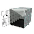 thumbnail image 3 of Tropical Dog Crate Cover, Graphical Illustration of Hawaiian Leaves Exotic Foliage, Easy to Use Pet Kennel Cover Small Dogs Puppies Kittens, 7 Sizes, Pale Seafoam Pale Pink, by Ambesonne, 3 of 6