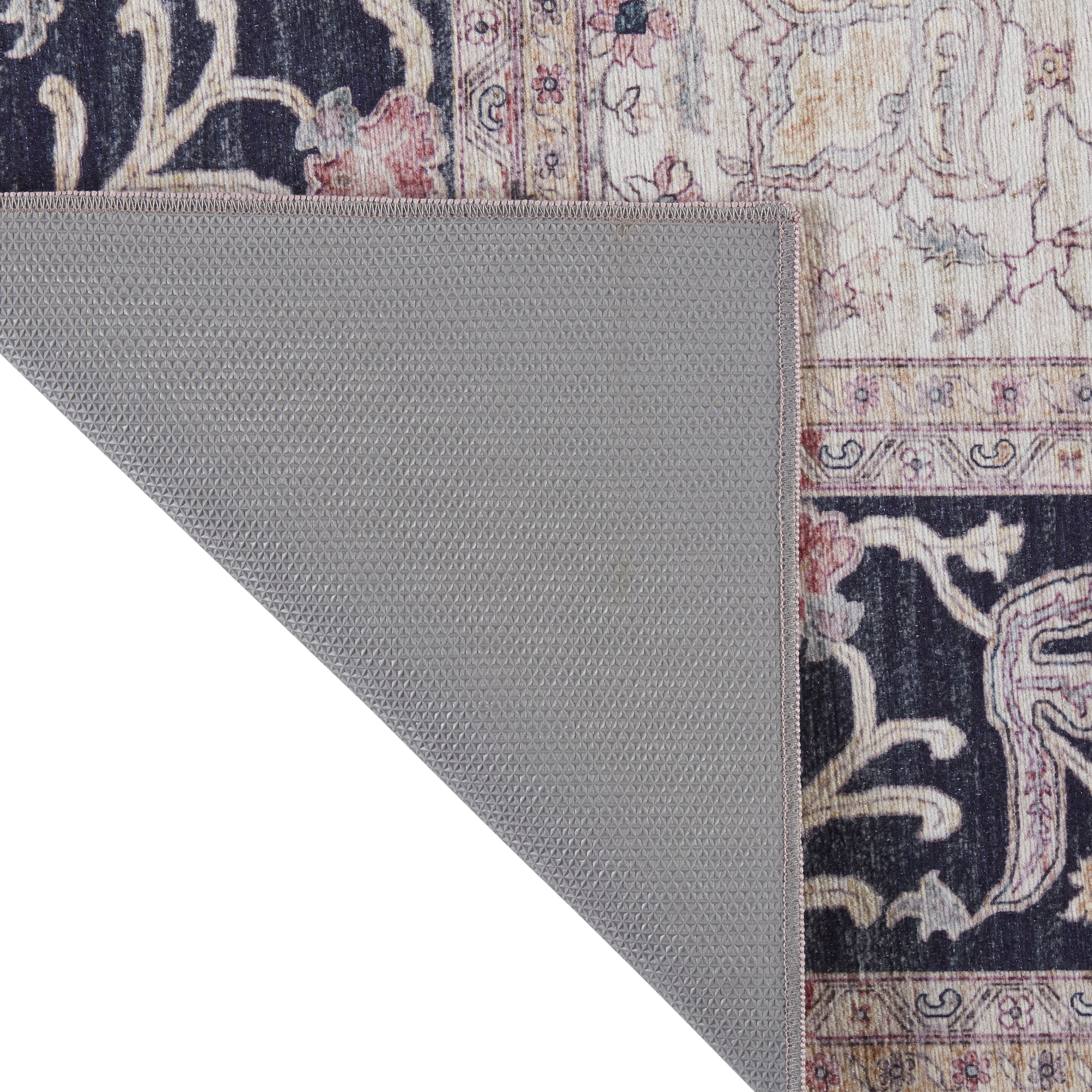 Blush Medallion Washable Skid-Resistant Area Rug, 2' 7.5" x 4' 2"