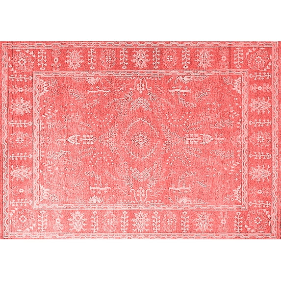 Ahgly Company Indoor Rectangle Oriental Red Industrial Area Rugs, 7' x 10'