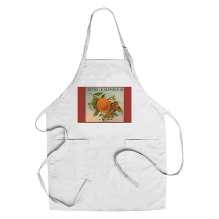 Irvine, California - Fruit Company Orange Label - Citrus Crate Label (Cotton/Polyester Chef's Apron)